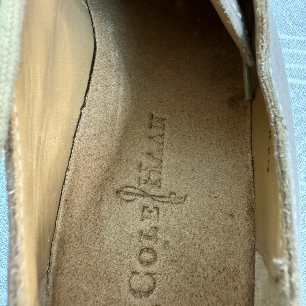 Cole Haan Men's Wingtip Oxfords Sz 7.5M Gray Leather Classic Dress Shoes - Picture 8 of 11